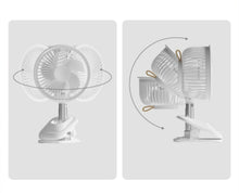 Load image into Gallery viewer, Mini Fan Auto Oscillating Clip & Desk Fan Quiet Operation Three Speeds Rechargeable
