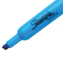 Load image into Gallery viewer, SH25010 Sharpie Thick Highlighter, Fluorescent Blue Color, Chisel Tip, Box 12pcs.