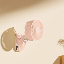 Load image into Gallery viewer, Mini Fan Auto Oscillating Clip & Desk Fan Quiet Operation Three Speeds Rechargeable