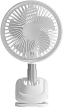 Load image into Gallery viewer, Mini Fan Auto Oscillating Clip & Desk Fan Quiet Operation Three Speeds Rechargeable