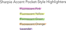 Load image into Gallery viewer, SH27010 Sharpie Pocket Highlighter, Fluorescent Turquoise Color, Chisel Tip, Box 12pcs.