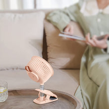 Load image into Gallery viewer, Mini Fan Auto Oscillating Clip & Desk Fan Quiet Operation Three Speeds Rechargeable