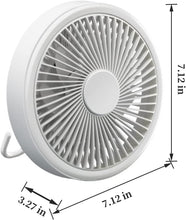 Load image into Gallery viewer, Mini Fan with LED Lights Three Speeds Remote Control Hanging Hook Rechargeable