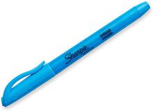 Load image into Gallery viewer, SH27010 Sharpie Pocket Highlighter, Fluorescent Turquoise Color, Chisel Tip, Box 12pcs.