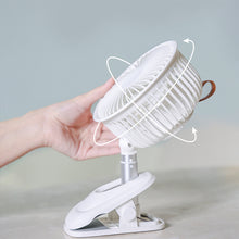 Load image into Gallery viewer, Mini Fan Auto Oscillating Clip & Desk Fan Quiet Operation Three Speeds Rechargeable