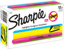 Load image into Gallery viewer, SH27009 Sharpie Pocket Highlighter, Fluorescent Pink Color, Chisel Tip, Box 12pcs.