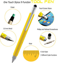 Load image into Gallery viewer, Monte Verde Tool Pen Pencil 0.9 mm Yellow 9 Function Pen