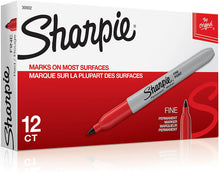 Load image into Gallery viewer, SH30002 Sharpie Permanent Marker, Fine Point, Red, Box 12pcs.