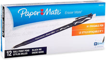 Load image into Gallery viewer, PM3930158 Paper Mate EraserMate - Erasable pen, medium point, black color, Box 12pcs.