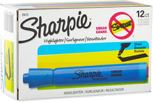 Load image into Gallery viewer, SH25010 Sharpie Thick Highlighter, Fluorescent Blue Color, Chisel Tip, Box 12pcs.