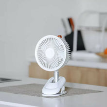 Load image into Gallery viewer, Mini Fan Auto Oscillating Clip & Desk Fan Quiet Operation Three Speeds Rechargeable