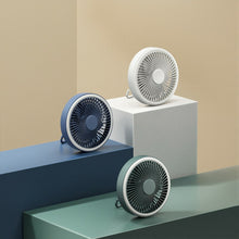 Load image into Gallery viewer, Mini Fan with LED Lights Three Speeds Remote Control Hanging Hook Rechargeable