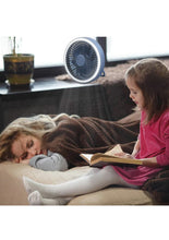 Load image into Gallery viewer, Mini Fan with LED Lights Three Speeds Remote Control Hanging Hook Rechargeable