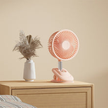 Load image into Gallery viewer, Mini Fan Auto Oscillating Clip & Desk Fan Quiet Operation Three Speeds Rechargeable