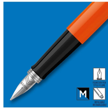 Load image into Gallery viewer, Parker Jotter Originals Fountain Pen, Classic Finish, Medium Nib, Blue &amp; Black Ink
