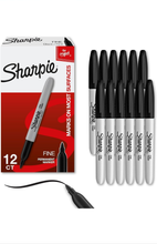 Load image into Gallery viewer, SH30001B Sharpie Permanent Marker, Fine Point, Black, Box 12pcs.
