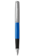 Load image into Gallery viewer, Parker Jotter Originals Fountain Pen, Classic Finish, Medium Nib, Blue &amp; Black Ink
