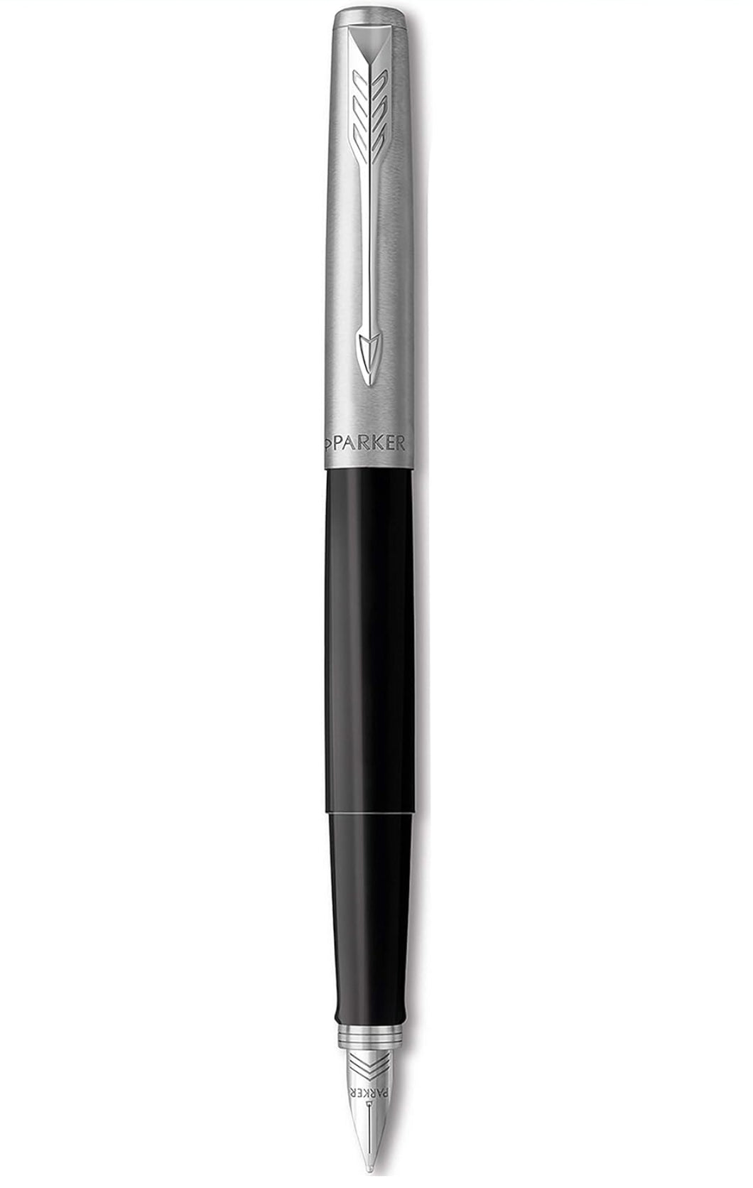 Parker Jotter Originals Fountain Pen, Classic Finish, Medium Nib, Blue & Black Ink