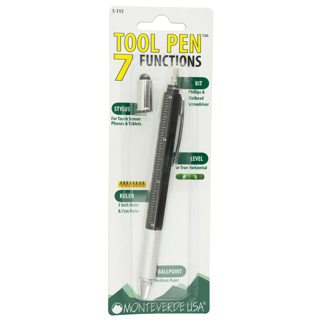 MVS115 -  Monteverde - 7 in 1 Plastic TOOL PEN  365 EVERYDAY Collection, assorted colors, Box X 36pcs