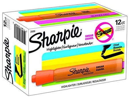 SH25006 Sharpie Thick Highlighter, fluorescent orange, chisel tip, Box 12pcs.