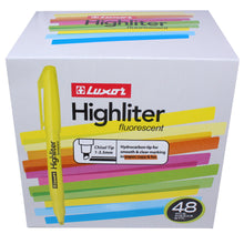 Load image into Gallery viewer, LU6035-8 LUXOR (48 CT) FLUORESCENT HIGHLIGHTERS 5 ASSORTED COLORS (48 Ct. DISPLAY BOX)
