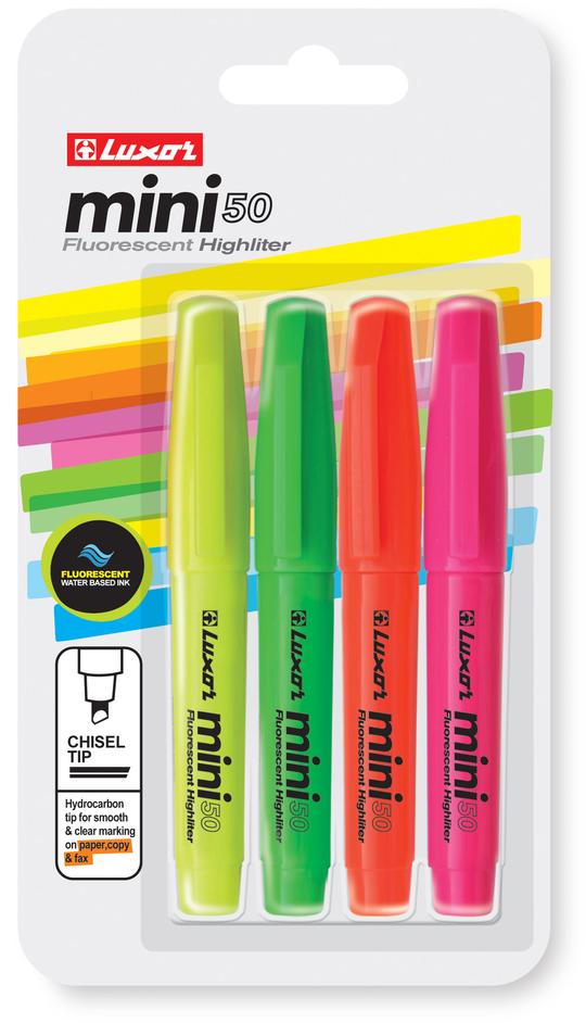 LU6036-12 LUXOR MINI FLUORESCENT HL MULTICOLOR (4PC BLISTER) Box Qty: 12