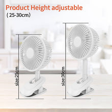 Load image into Gallery viewer, Mini Fan Auto Oscillating Clip &amp; Desk Fan Quiet Operation Three Speeds Rechargeable
