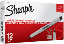 Load image into Gallery viewer, SH37001 Sharpie Permanent Marker, Ultra Fine Point, Black, Box 12pcs.
