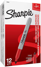 Load image into Gallery viewer, SH30002 Sharpie Permanent Marker, Fine Point, Red, Box 12pcs.
