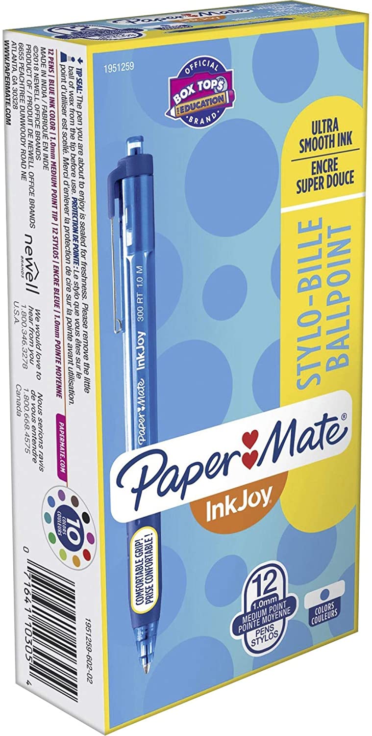 PM1951259 Paper Mate InkJoy 300RT - Retractable ballpoint pen medium point, blue color, Box 12pcs.