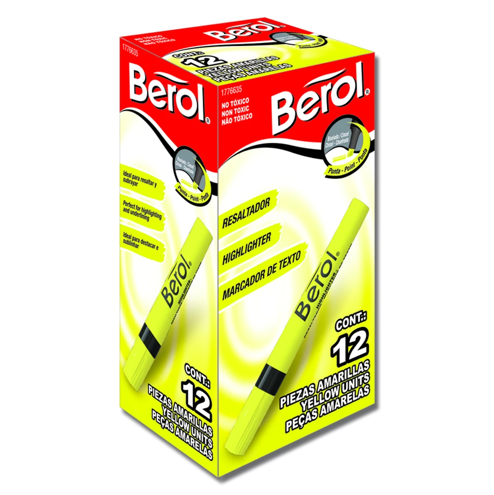 BE1776635 BEROL HL Resaltador Caja 12pcs, $11.50 / Precio unidad $0.95