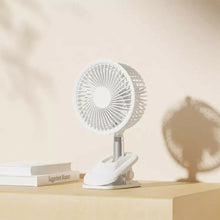 Load image into Gallery viewer, Mini Fan Auto Oscillating Clip &amp; Desk Fan Quiet Operation Three Speeds Rechargeable
